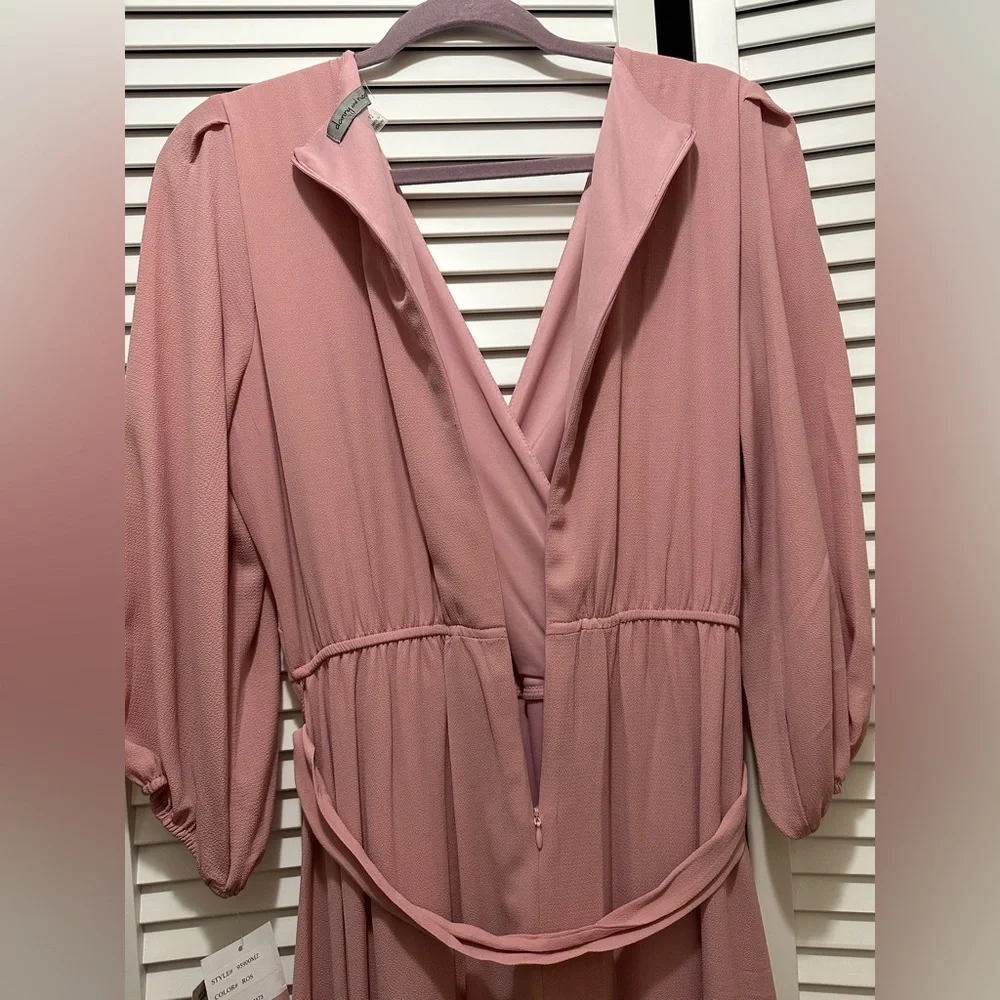 Danny & Nicole Ruffled Rose Midi Dress, Size 12 NWT - Picture 10 of 15